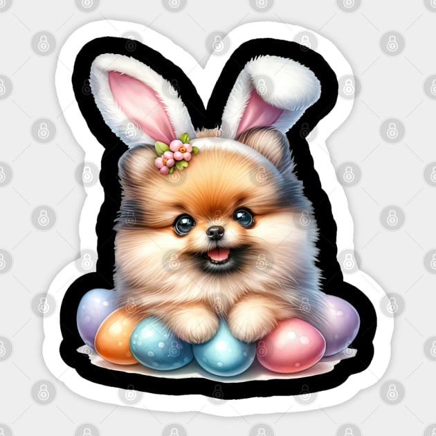 Puppy Pomeranian Bunny Ears Easter Eggs Happy Easter Day Sticker by TATTOO project